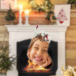 Grande Meia de Natal de Veado Festivo Fofo Engraçado