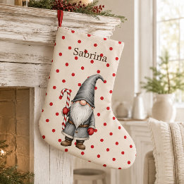 Grande Meia de Natal do Gnome com Cana de Açúcar Personal
