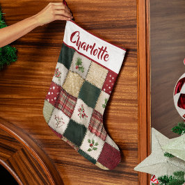 Grande Meia de Natal em Patchwork Personalizada