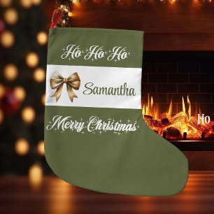 Grande Meia de Natal Minimalista Terrosa Nome