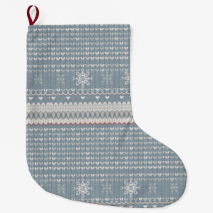 Grande Meia de Natal para Pet com Flocos de Neve e Patas 