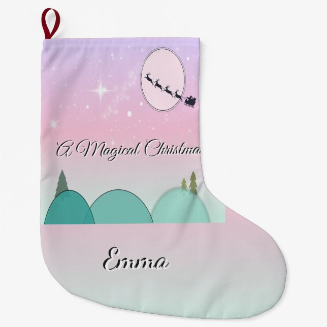 Grande Meia de Natal Pastel Iluminada ao Luar (Frente)