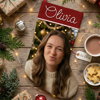 Grande Meia de Natal Personalizada com Foto e Nome