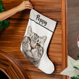 Grande Meia de Natal Personalizada com Foto e Nome de Gat