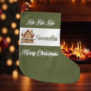 Grande Meia de Natal Personalizada com Letra Minimalista
