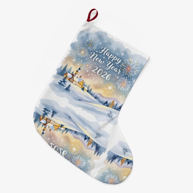 Grande Meia de Natal Personalizada com Memórias (Frente (Pendurada))