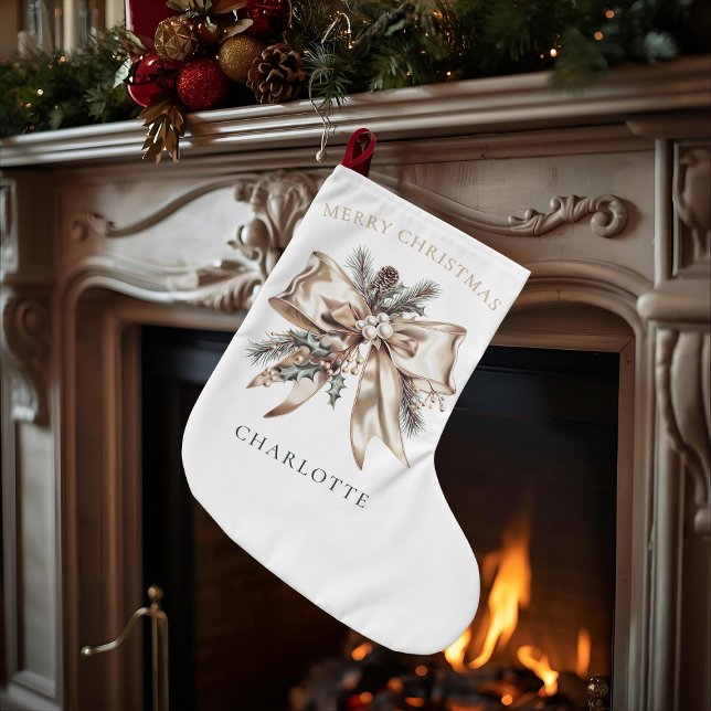 Grande Meia de Natal Personalizada Elegante (Criador carregado)