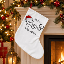 Meia de Natal Personalizada Meu Primeiro Natal