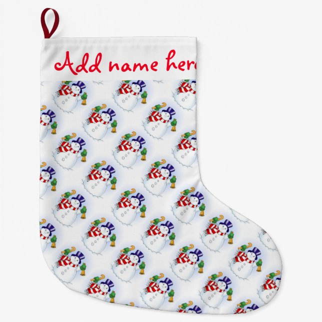 Grande Meia de Natal Personalizada/Neveiros (Frente)