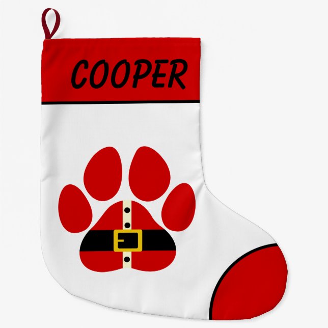 Grande Meia de Natal Personalizada para Pet Fofa (Frente)