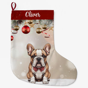 Grande Meia de Natal Personalizável de Cachorrinho Fofinh