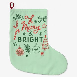 Grande Meia de Natal Retro Alegre & Brilhante   Festiva 