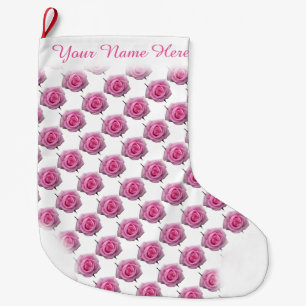 Grande Meia de Natal Rosa Estoque Meia de Natal Personali