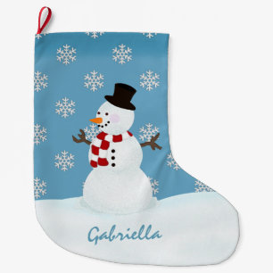 Grande Meia personalizada do Natal do boneco de neve