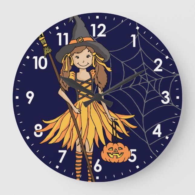Grande Meninas, bonitinha, relógio de halloween (Frente)