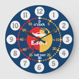 Grande Meninos aprendem a dizer o relógio azul vermelho c