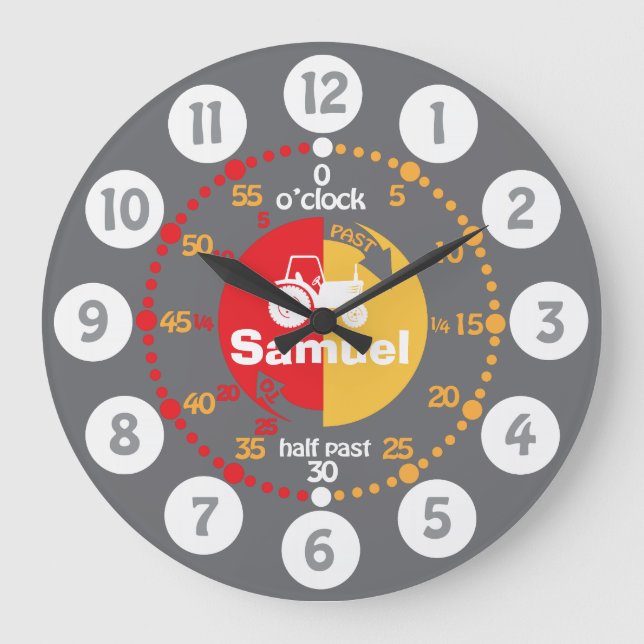 Grande Meninos aprendem a dizer o relógio do trator verme (Frente)