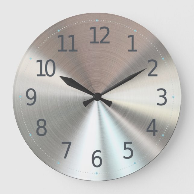 Grande Metálico Silver Minimalista Simples | Relógio De P (Frente)