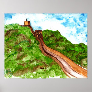 Grande Muralha abstrato do original do poster da