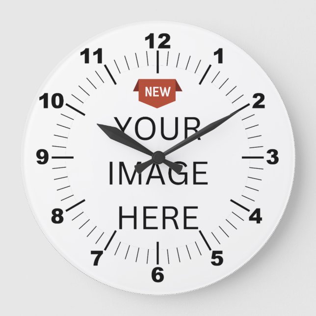 Grande NOVO! Relógio - Quadro de madeira preto redondo de (Frente)