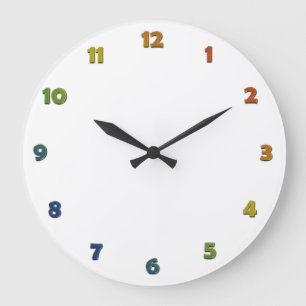 Grande Números da face do relógio - Raimbow metálico