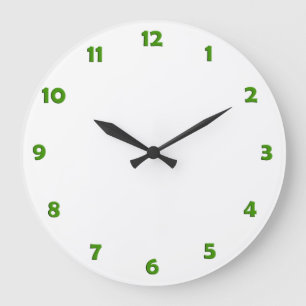 Grande Números da face do relógio - verde