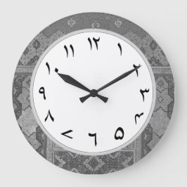 Grande Números de Urdu da cinza Numerais de Relógio