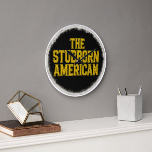 Grande O Relógio de Emblema Negrito Americano Teimoso