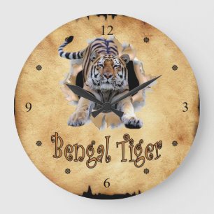 Grande O Tigre Bengala Quebra O Relógio De Papel!  ~