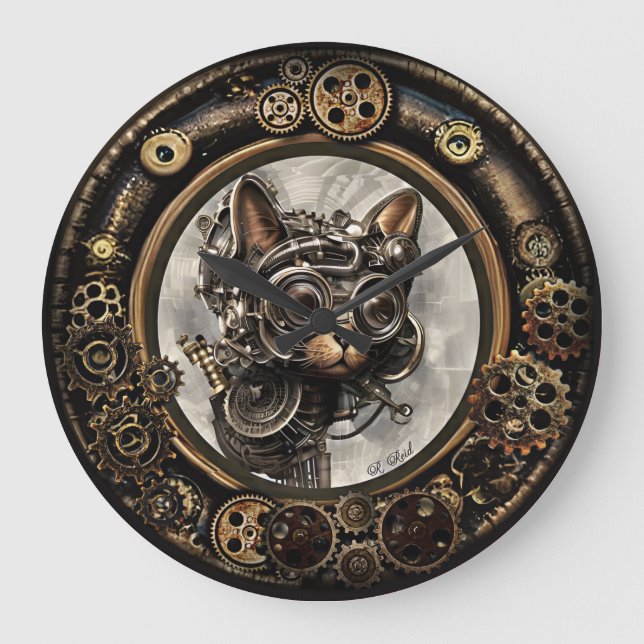 Grande Óculos de Visto de Gatos Steampunk - RELÓGIO DE PA (Frente)