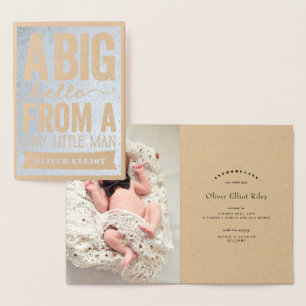 Grande Olá Pequeno Homem Bebê Menino Anúncio de Na