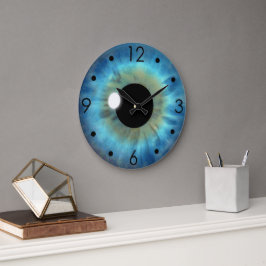 Grande Olho Azul Iris Eyeball Personalizado Relógio Redon