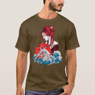 Grande onda Kanagawa Japão, Anime T-Shirt
