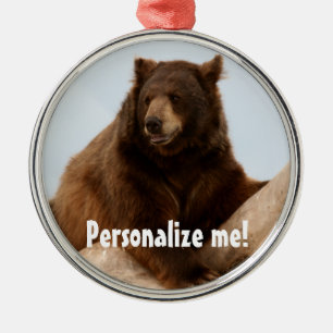 Grande Ornamento de Metal do Urso Marrom