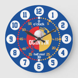 Grande Os meninos aprendem a dizer as horas relógio de be