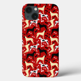 Grande Padrão de Cachorro Danes Harlequin Case-Mat