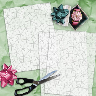Grande padrão de estrelas-do-mar em papel de seda