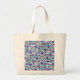 Grande Padrão Floral Abstrato - Bolsa Tote