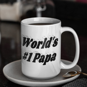 Grande Papá preto e meio texto caneca gigante de café