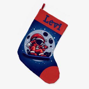 Grande Papai Noel Astronaut no Espaço Meia de Natal Grand