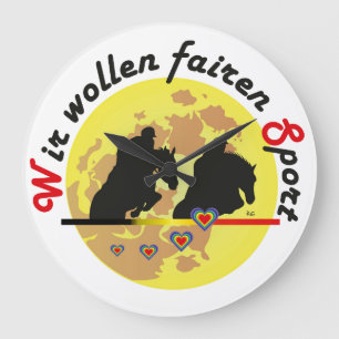 Grande Para cavalos e desporto de cavalo amante relógio