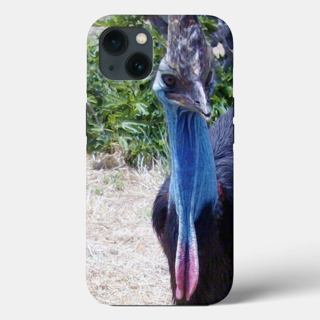 Grande Pássaro Cassovário Azul, iPhone 13 Caso (Verso)