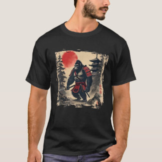Grande Pé Samurai Pôr do Sol Japonês Camiseta Dive