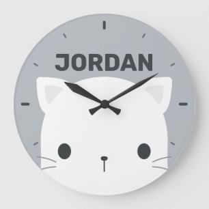 Grande Pequeno Gato Bonito com Nome Personalizado Relógio