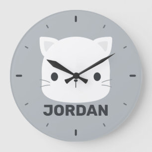 Grande Pequeno Gato Bonito com Nome Personalizado Relógio