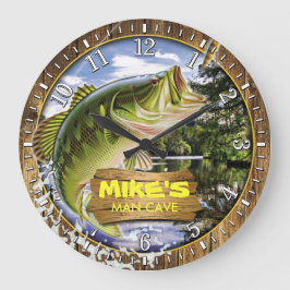 Grande Pescador Caverna Lure Personalizável Relógio