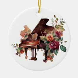Grande Piano e Enfeites de natal Floral