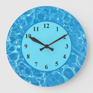 Grande Piscina azul Tropical Relógio de Água Clock