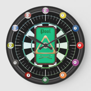 Grande Piscina (Bilhares) Relógio De 12 Ball