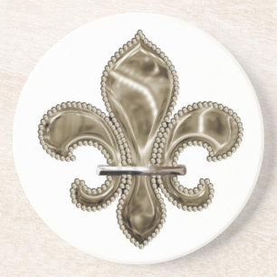 Grande Porta copos Fleur de Lis Design Sandstone